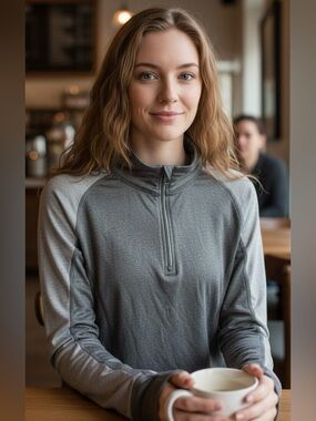 Reebok Gray Playdry Quarter-zip Top Size XL